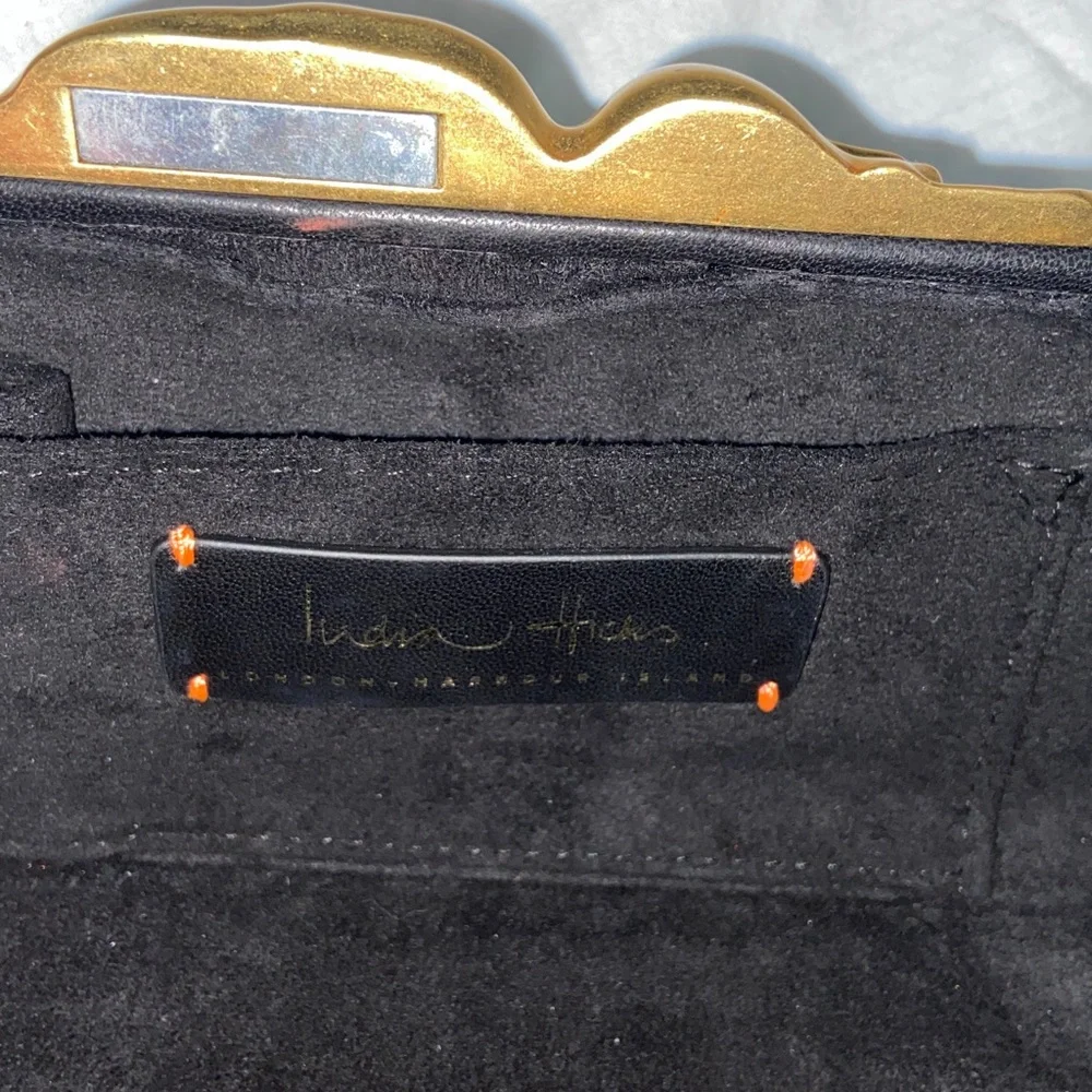 Like new HTF RARE India Hicks “Amulet” golden boy lucky beetle clutch/crossbody